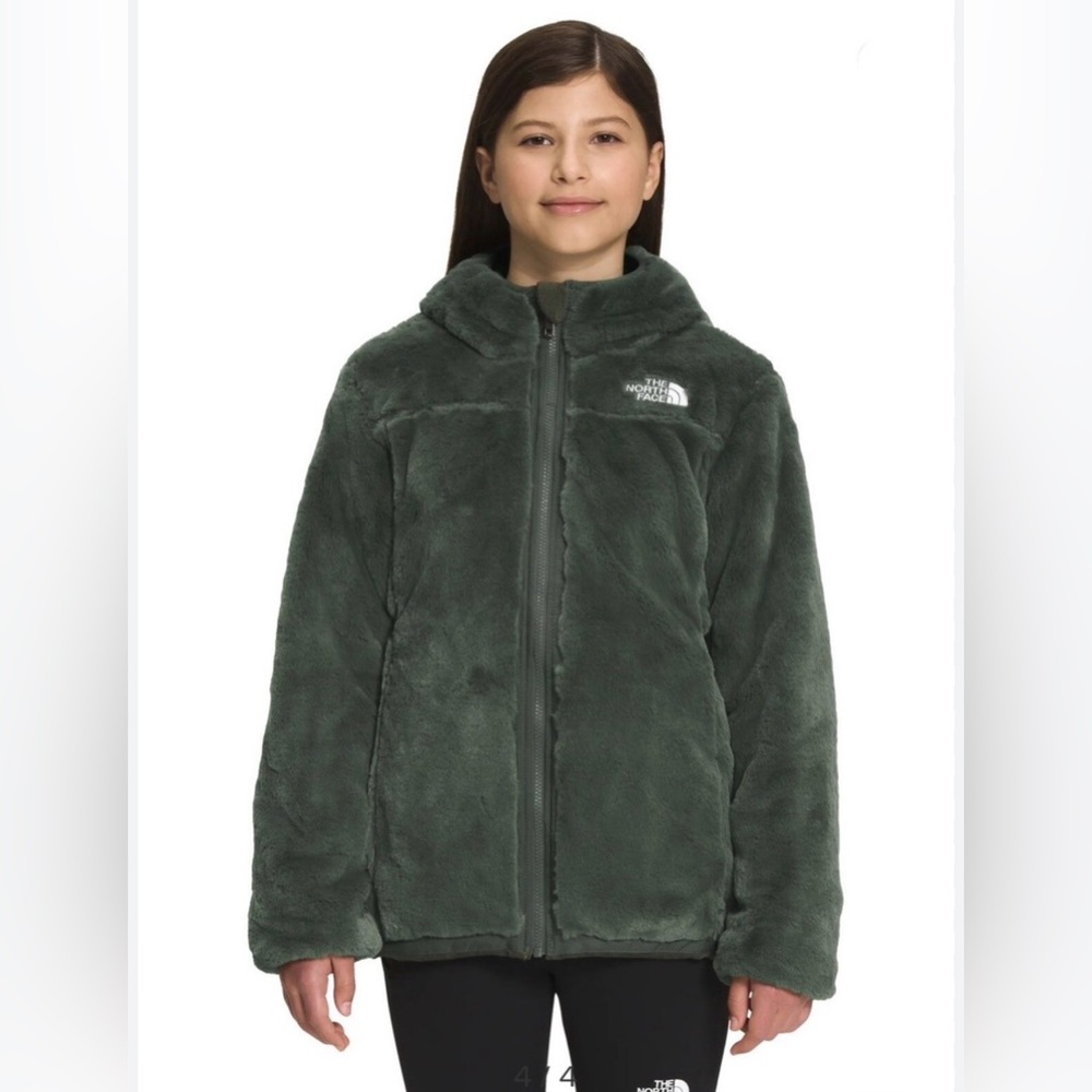 NWT The North Face Kids Thyme Green  Reversible  Hoodie Parka Youth Size S 7/8
